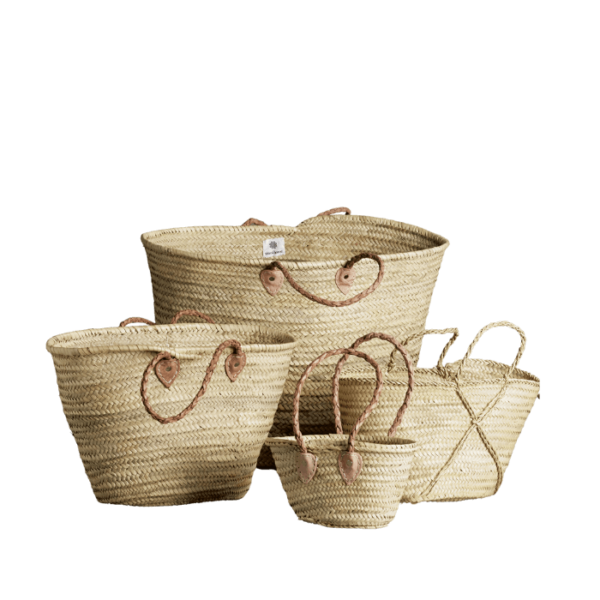 DGN-0055_ Handmade Moroccan Raffia Small Basket Tote Bag