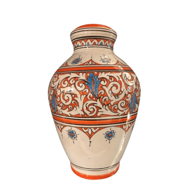 DGN-0246_Handmade Moroccan pottery Wood Decorative Vase