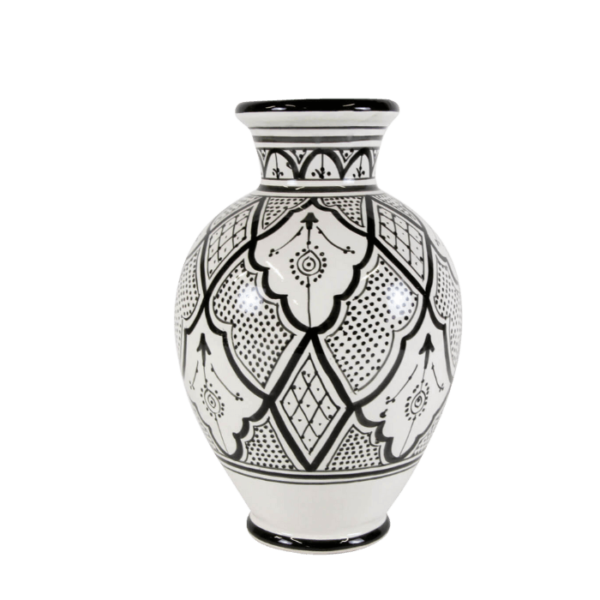 DGN-0247_Handmade Moroccan pottery Wood Decorative Vase
