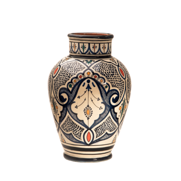 DGN-0248_Handmade Moroccan pottery Wood Decorative Vase