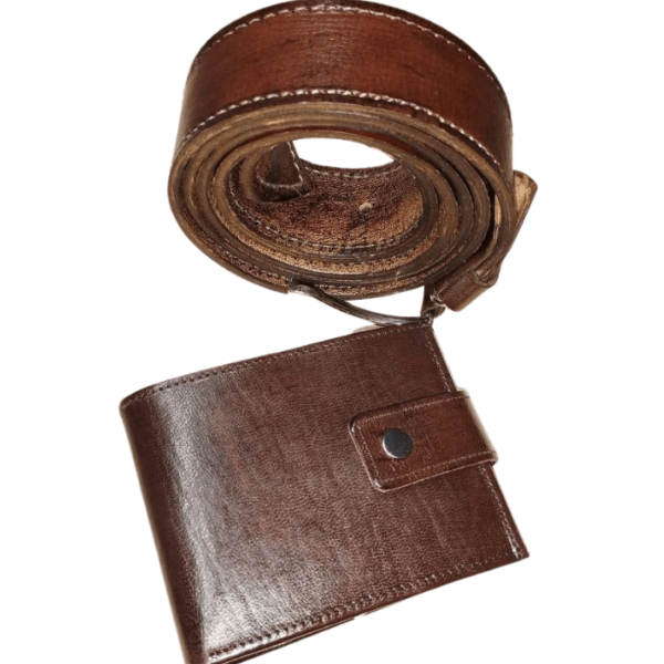 DGN-0805_ Handmade  Moroccan Leather Wallet and Belt