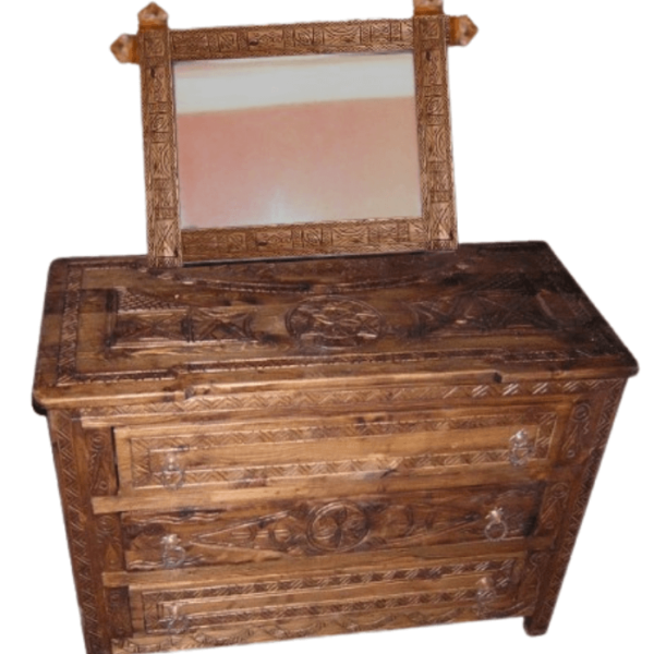 DNG-1062_Handmade Moroccan Carved dressing table with mirror
