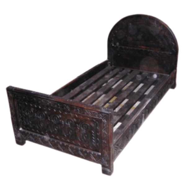 DNG-1065_Handmade Moroccan Carved wood bed