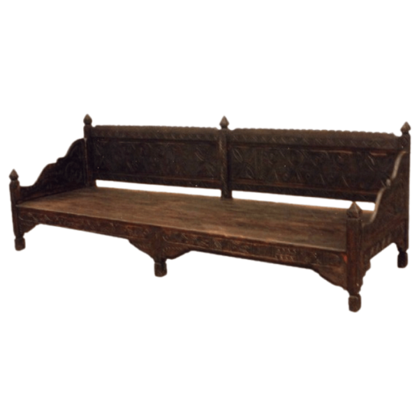DGN-1071_Handmade Handmade Moroccan Carved Wooden Bench