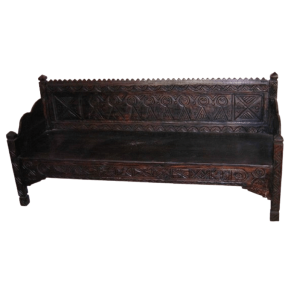 DGN-1072_Handmade Handmade Moroccan Carved Wooden Bench