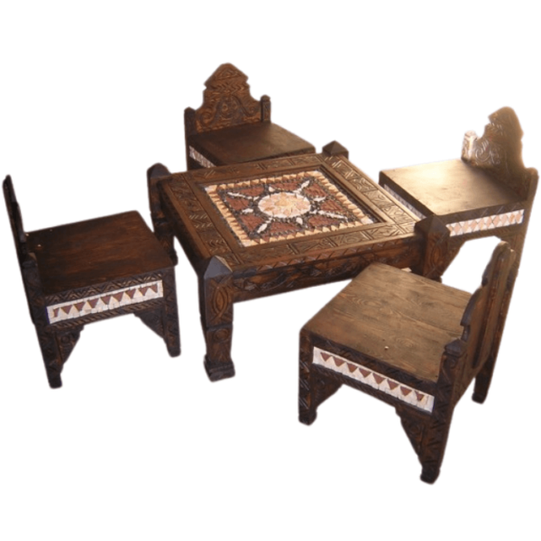 DGN-1118_Handmade Handmade  Moroccan Traditional Wooden Lounge Set