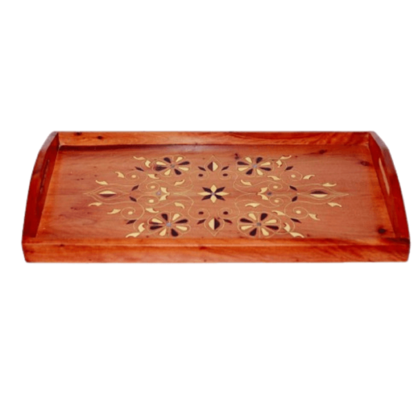 DGN-1917_ handmade Moroccan Thuya wood serving tray