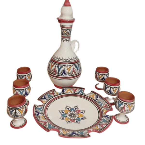 DGN-2147_Handmade Moroccan  Ceramic Pitcher and Cup Set