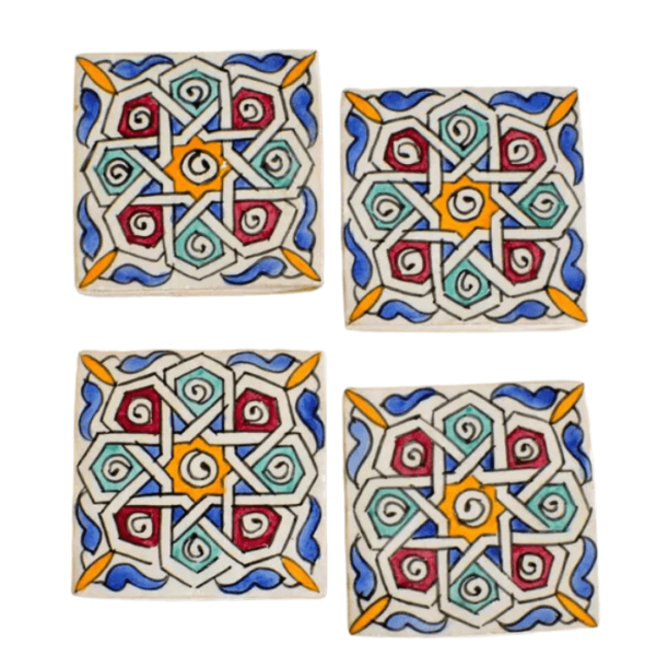 DGN-2281_Moroccan Terracotta hand-painted decorative tiles